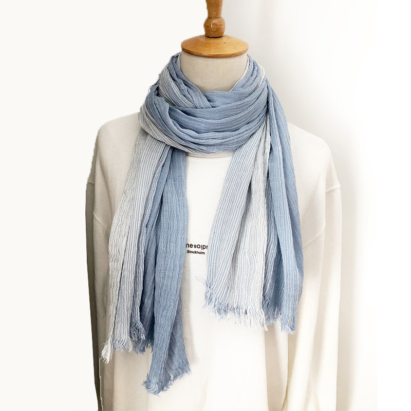 Écharpe rayée en coton et lin pour hommes, automne hiver, foulard doux et chaud, accessoires masculins, châles Bufandas