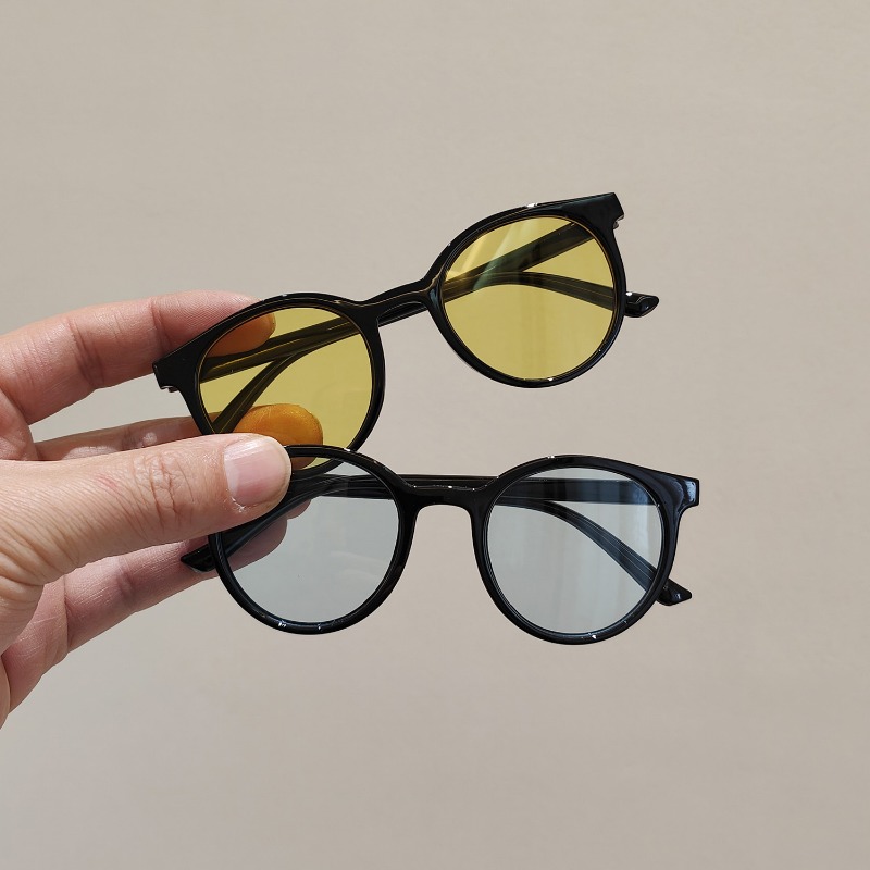 Lunettes de soleil simples pour enfants, monture ronde tendance, monture transparente, lunettes de soleil à la mode et personnalisées, résistantes aux UV