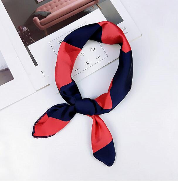 Mode Version coréenne 50x50cm foulards petit foulard poignée sac ruban tout-match hôtesse de compagnie aérienne décoration écharpe cadeau de fête