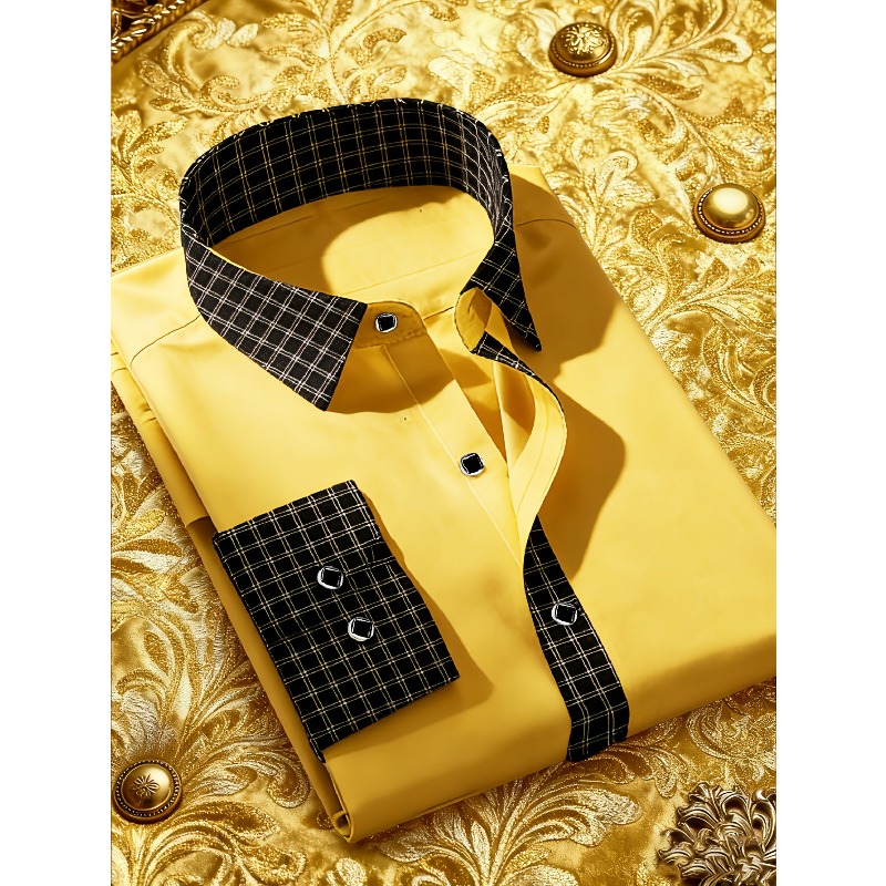 FGKKS hommes chemise arrivée mode Patchwork smoking haute rue à manches longues intelligent décontracté élastique homme affaires robe chemises