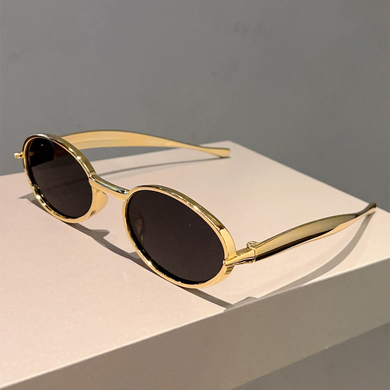 Lunettes de soleil ovales vintage pour femmes, style rétro, décontractées, pour l'extérieur, nouvelle marque, design en alliage, pour la conduite, protection UV400