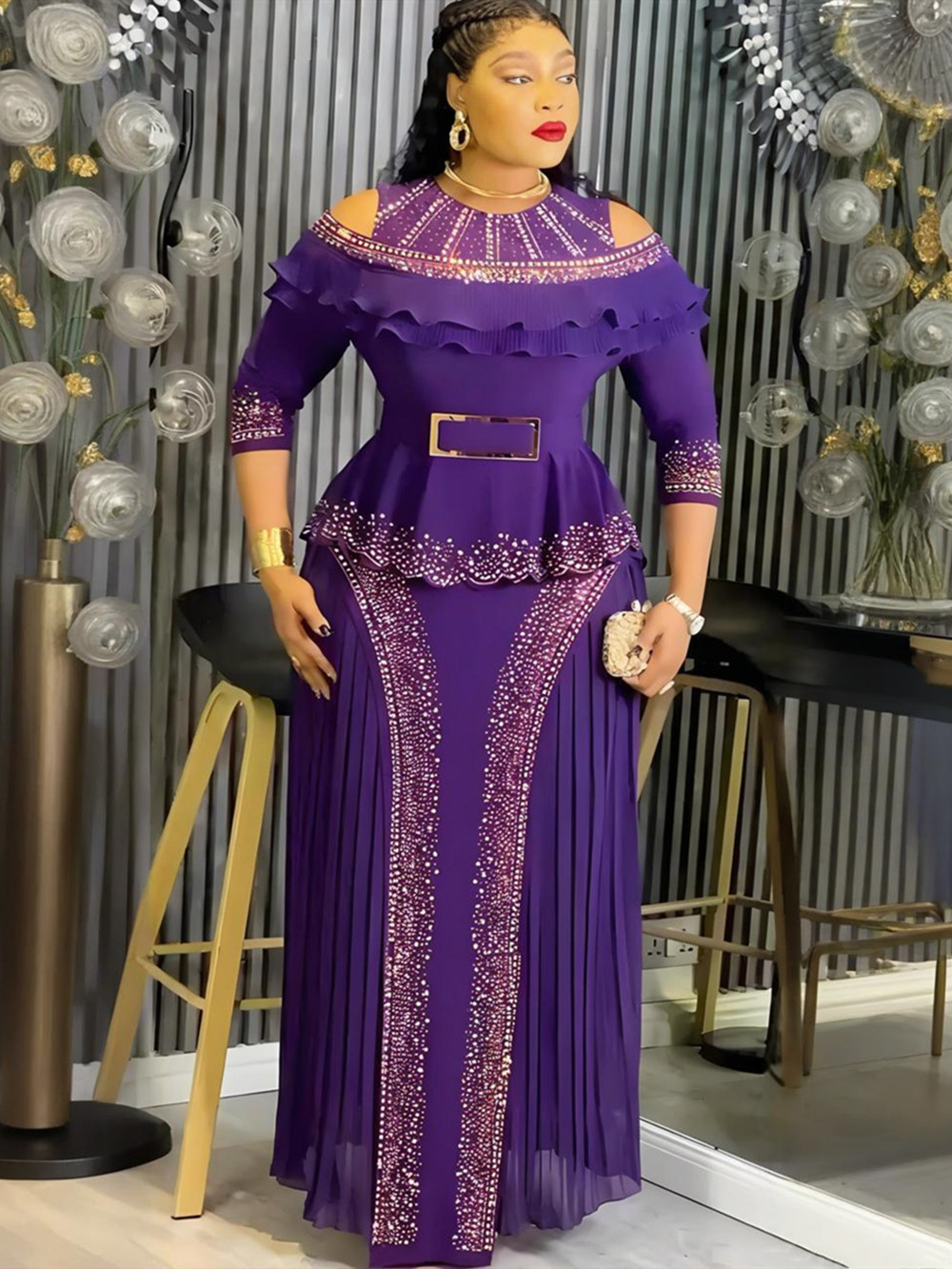 Robes de soirée africaines grande taille pour femmes, élégantes et luxueuses, avec volants, pour mariage, tenue Dashiki Ankara Turquie, nouvelle collection 2026