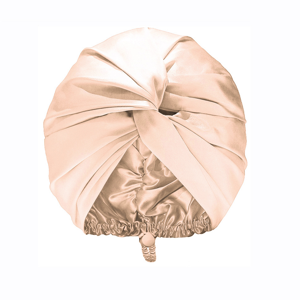 Bonnet de nuit en Satin de soie pour dormir, Turban Double couche pour femmes, enveloppe de cheveux réglable pour cheveux bouclés et lisses