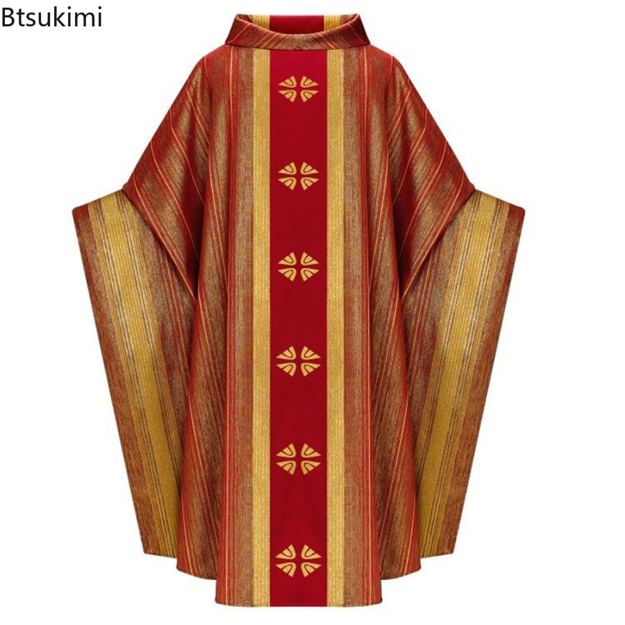 Costume d'Halloween pour homme 2026, vêtements d'église, chasuble de prêtre, robe catholique rétro, costume unisexe pour jeu de rôle à une fête d'Halloween