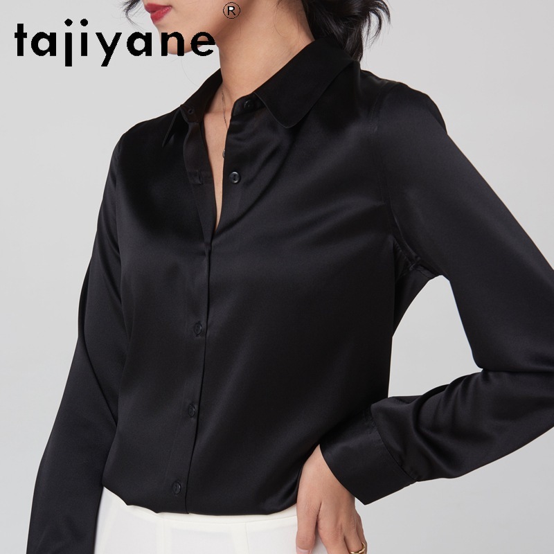 TAJIYANE 93% chemisier en soie de mûrier élégant tenue de bureau femme chemise 16 couleurs à manches longues été hauts 2025 femmes vêtements Блузка