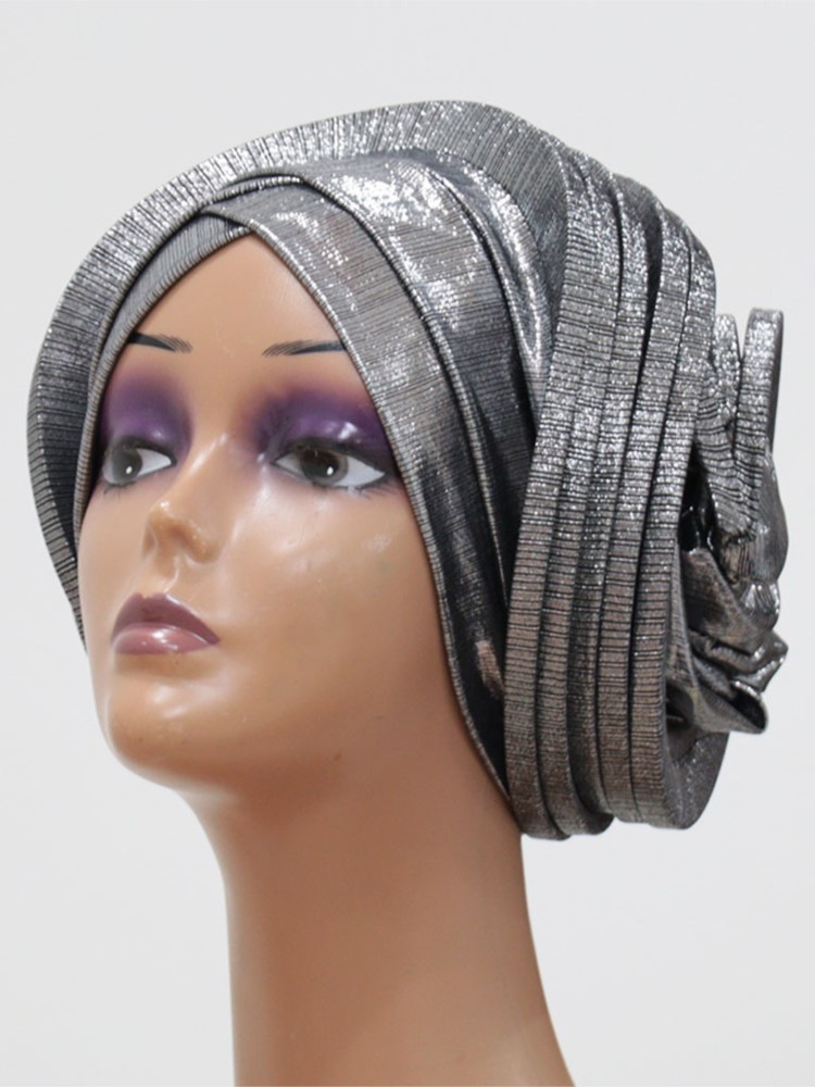 Mode femmes élastique à volants africain Turban casquette dame bandeau Nigeria mariage Auto Gele chapeaux fête couvre-chef chapeau