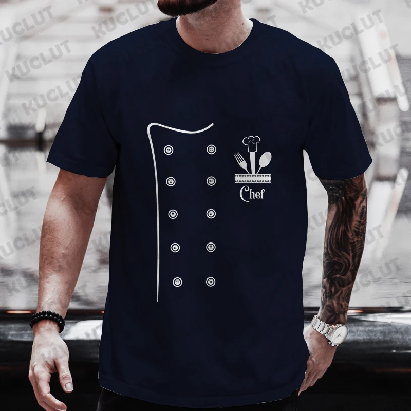 Drôle Chef t-shirt hommes à manches courtes cuisinier Chef t-shirt mode graphique col rond été à manches courtes t-shirt hommes surdimensionné T-shirts