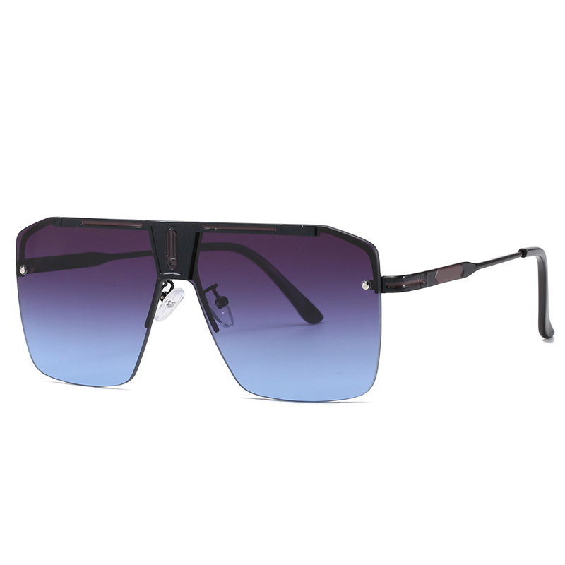 Lunettes de soleil carrées dégradées pour hommes et femmes, design de marque vintage tendance, surdimensionnées, sans monture, pour femmes, UV400, vintage