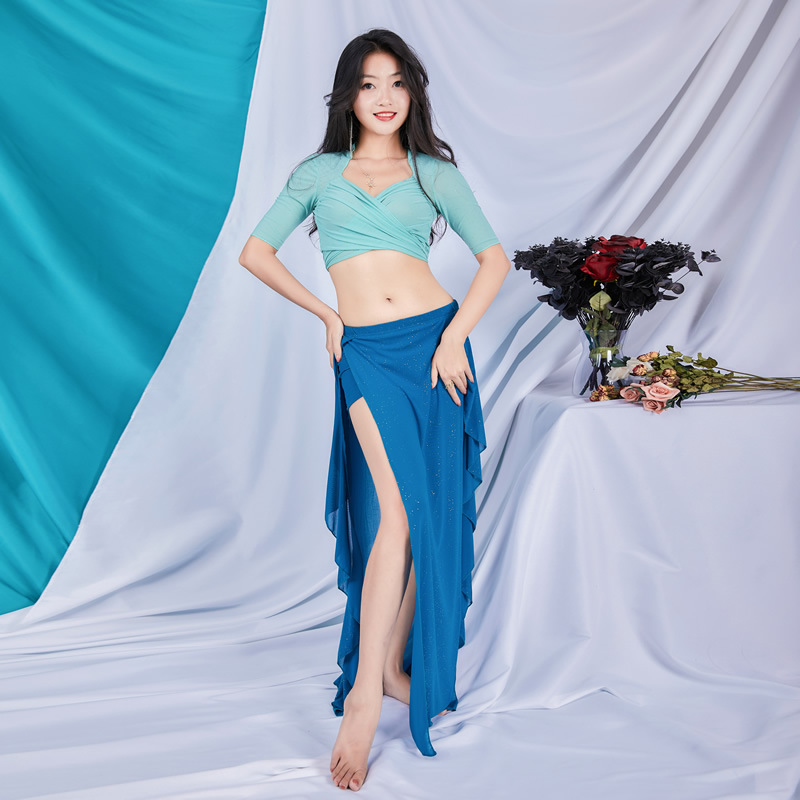 Vêtements d'entraînement pour la danse du ventre, jupe à cordon de serrage, vêtements pour débutants en danse orientale, costumes simples et confortables, tenue de danse