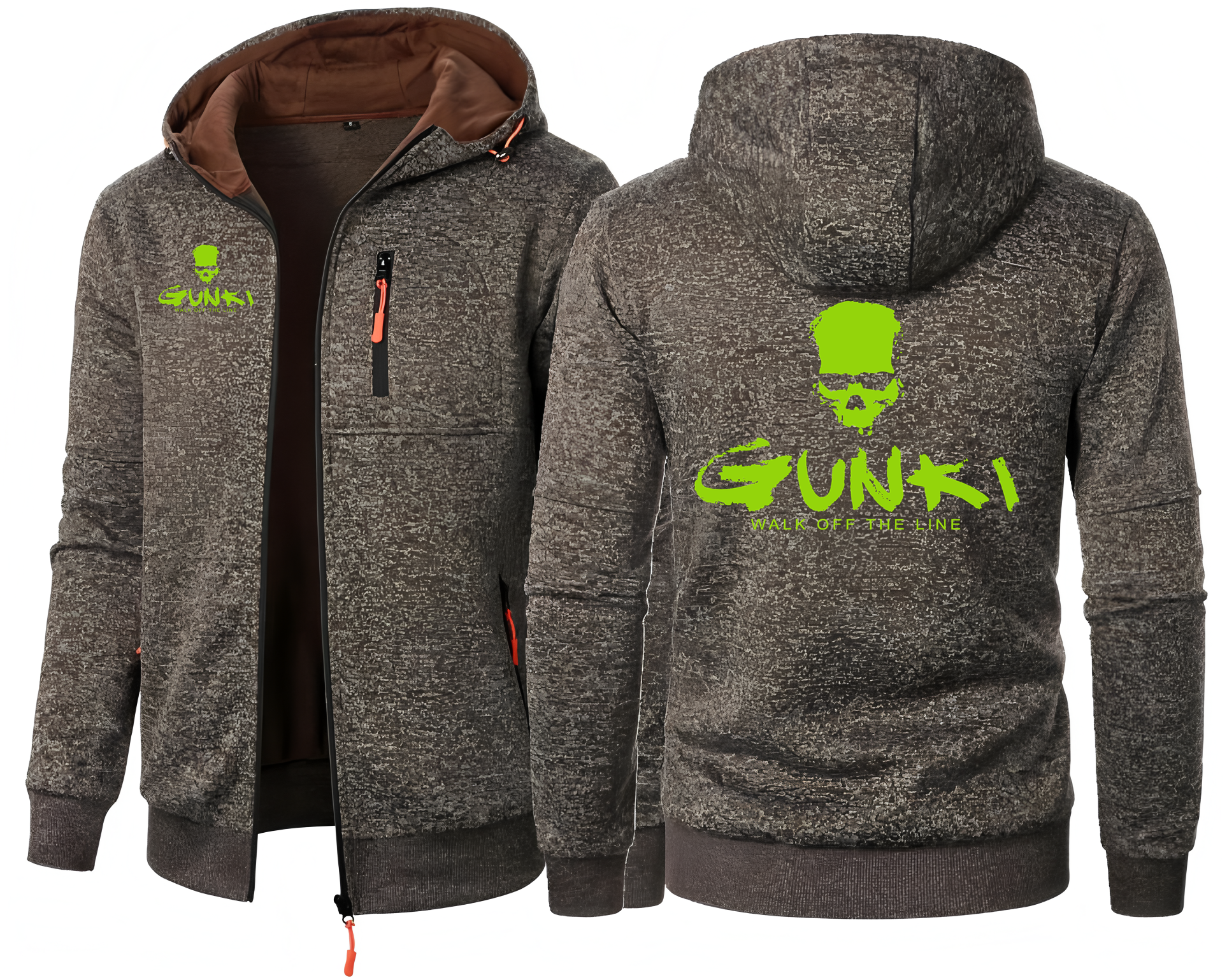 Gunki Love Fishing marque hommes manteaux à capuche décontracté sweat à capuche avec fermeture éclair hommes vêtements de sport coupe ajustée veste décontractée