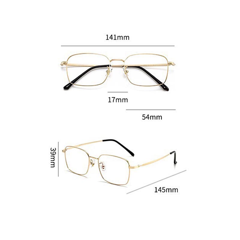 Lunettes de myopie carrées Vintage pour femmes et hommes, Anti-lumière bleue, vue de près, monture métallique de luxe, lunettes de vue