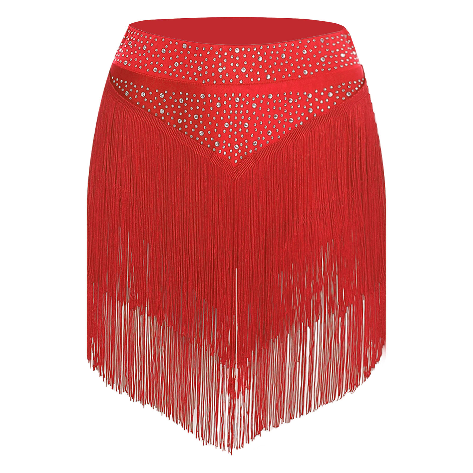 Jupe à franges de danse latine pour femmes, Costume de spectacle de Tango Rumba Samba, vêtements de danse Chacha, ceinture élastique, jupe à franges à plusieurs niveaux