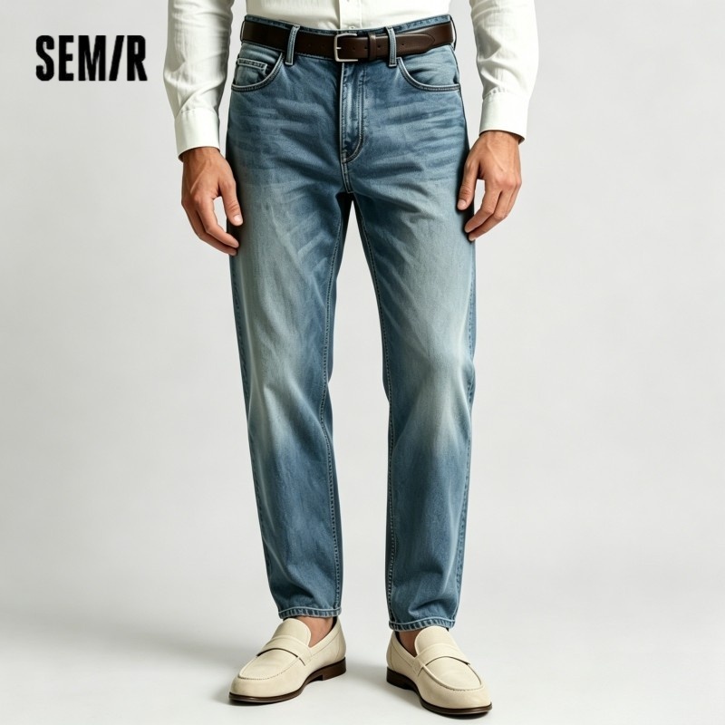 Jean Homme Semir Stretch 2026 Rétro Délavé Coupe Droite Urbain Décontracté Quotidien Doux Confortable Tendance