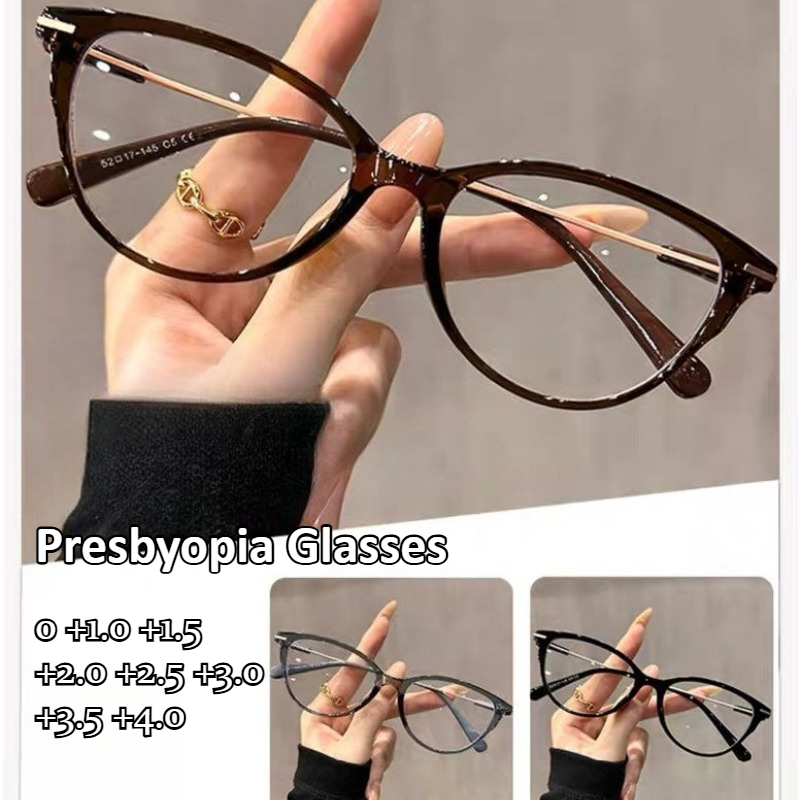 Lunettes de lecture pour hommes et femmes, tendance, élégantes, œil de chat, lentille HD, presbytie, Anti-lumière bleue, pour myopie lointaine, 0 + 1.0 + 2.0 ~ 4.0