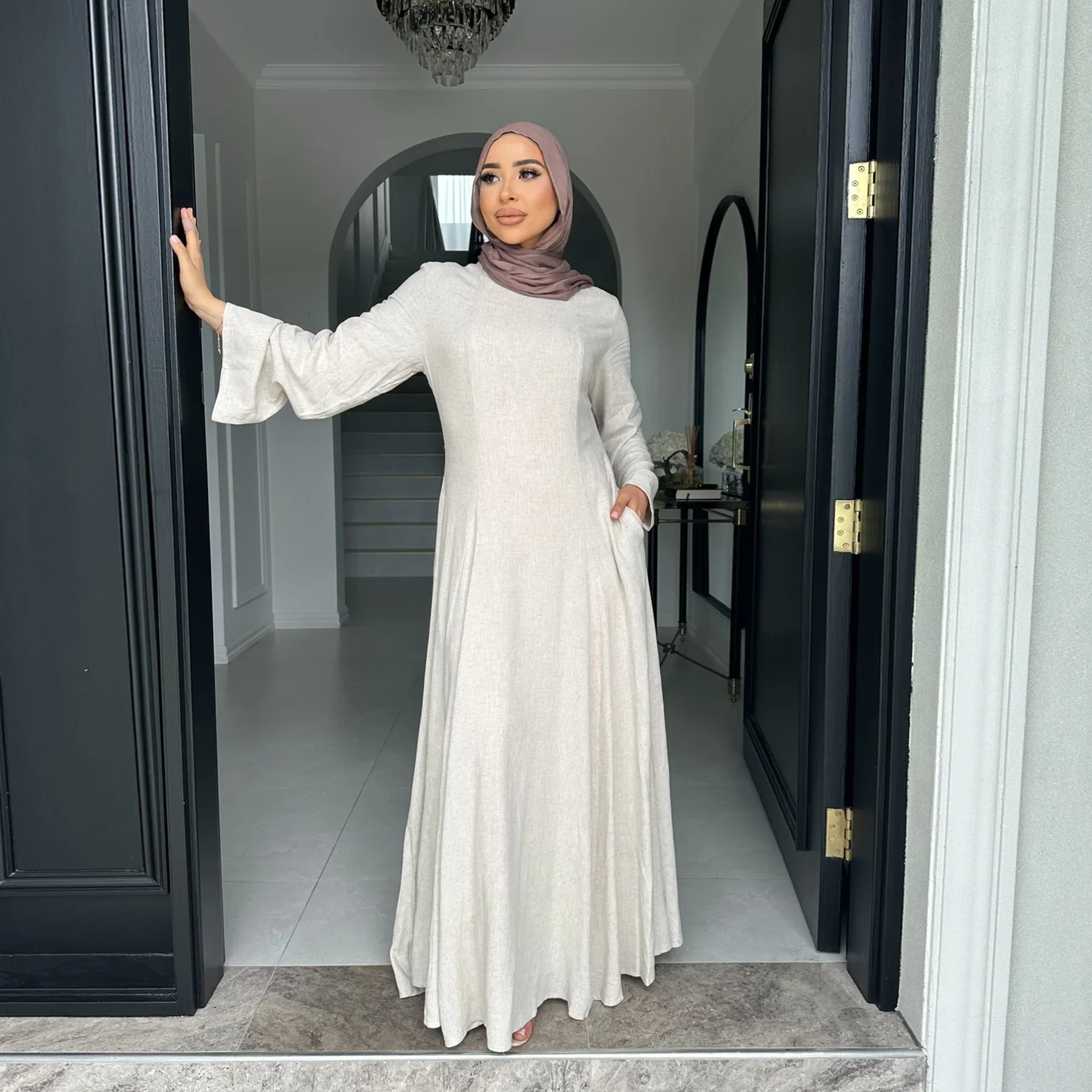 Ramadan modeste Abaya dubaï islamique musulman caftan Robe vêtements de prière femmes robes Para Mujer Robe Caftan Marocain Femme
