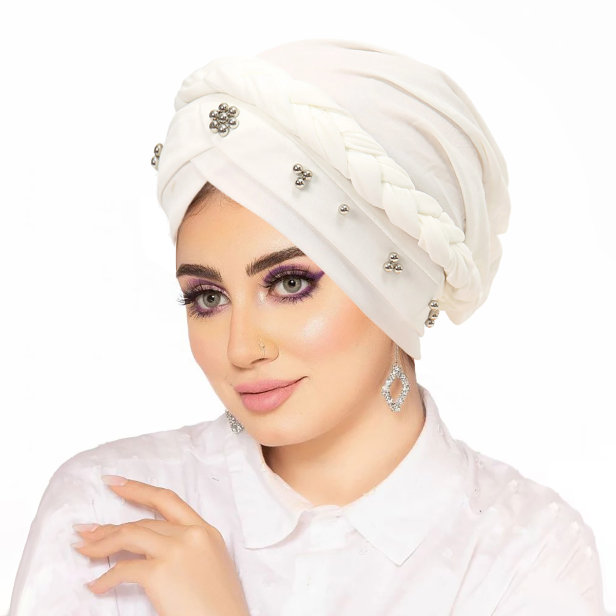 Foulard de tête pour femmes musulmanes couleur unie Turban Bonnet Hijab casquettes perles intérieur Hijabs Femme Musulman arabe Wrap Turbantes