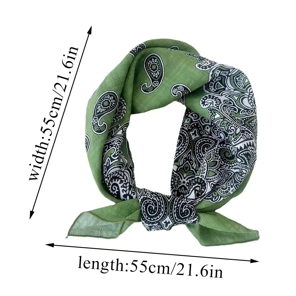 Écharpe carrée tendance à imprimé floral, foulard doux pour femme, écharpe pour cheveux en coton et lin, foulards pour la tête, écharpes pour le cou pour femme, été automne