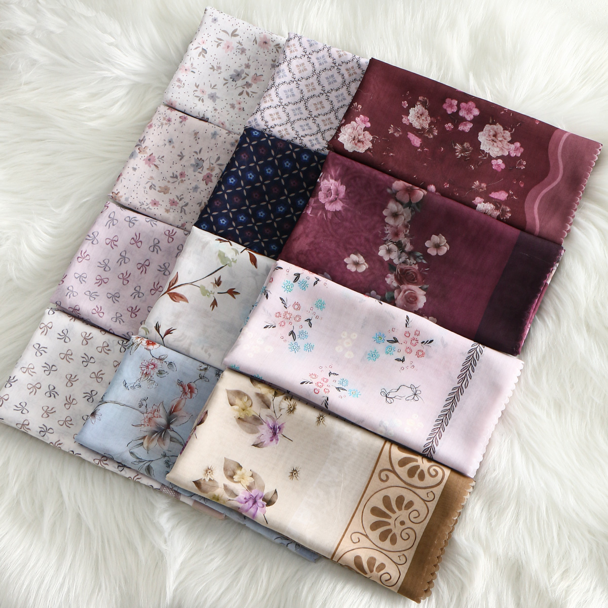 Foulard carré en Viscose ondulé imprimé Floral, Hijabs musulmans, Foulard en coton pour femmes, mode malaisie, mouchoir, 110x110cm