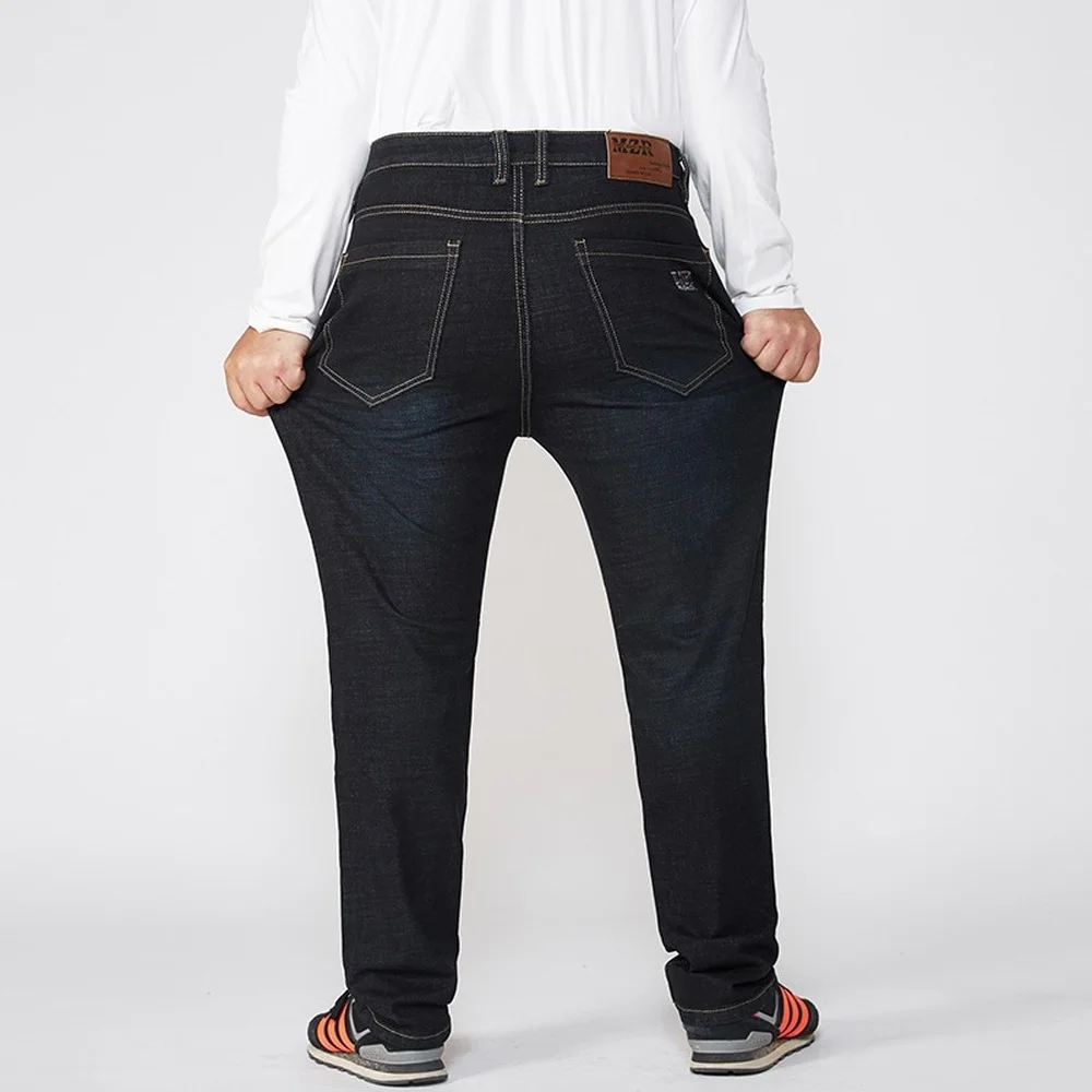 Jean baggy classique extensible grande taille 30-56 pour homme, pantalon décontracté en denim noir, coton haute élasticité, salopette CQY10