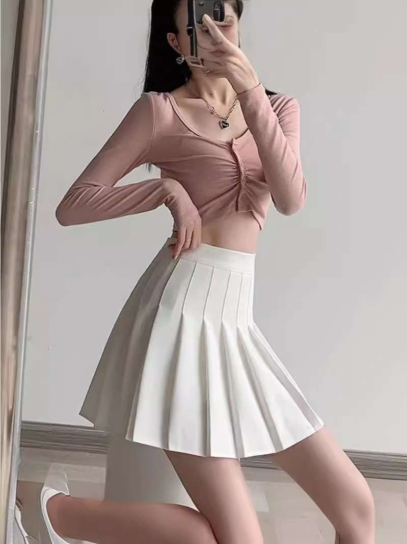 Jupe plissée pour femme, taille haute, coupe trapèze, mini-jupe, jupe d'uniforme scolaire JK, jupe skater, jupe de tennis, blanche, grande taille