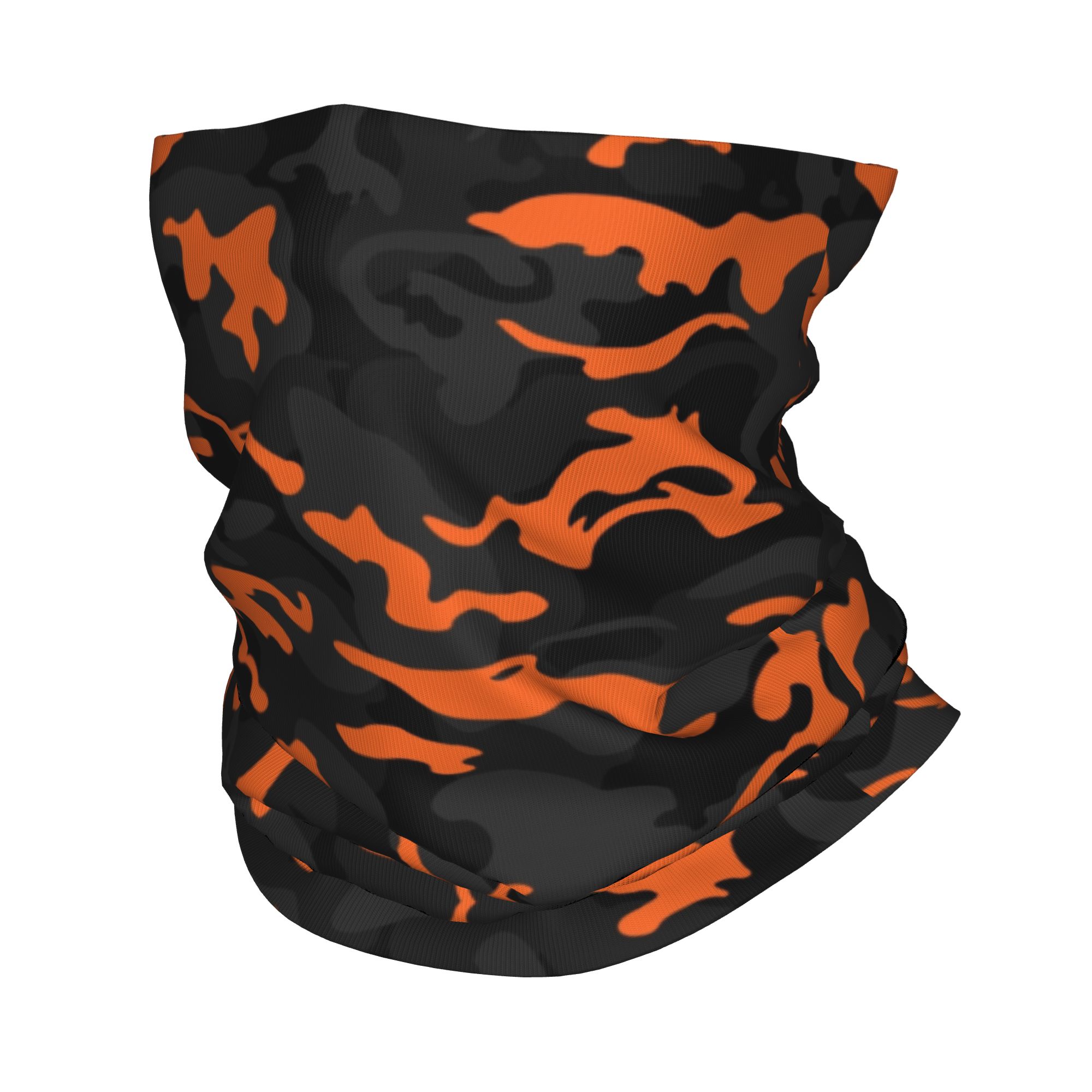 Cache-cou Bandana de Camouflage noir et Orange, Style Camouflage personnalisé, pour randonnée, course à pied, écharpe enveloppante pour hommes et femmes, bandeau plus chaud
