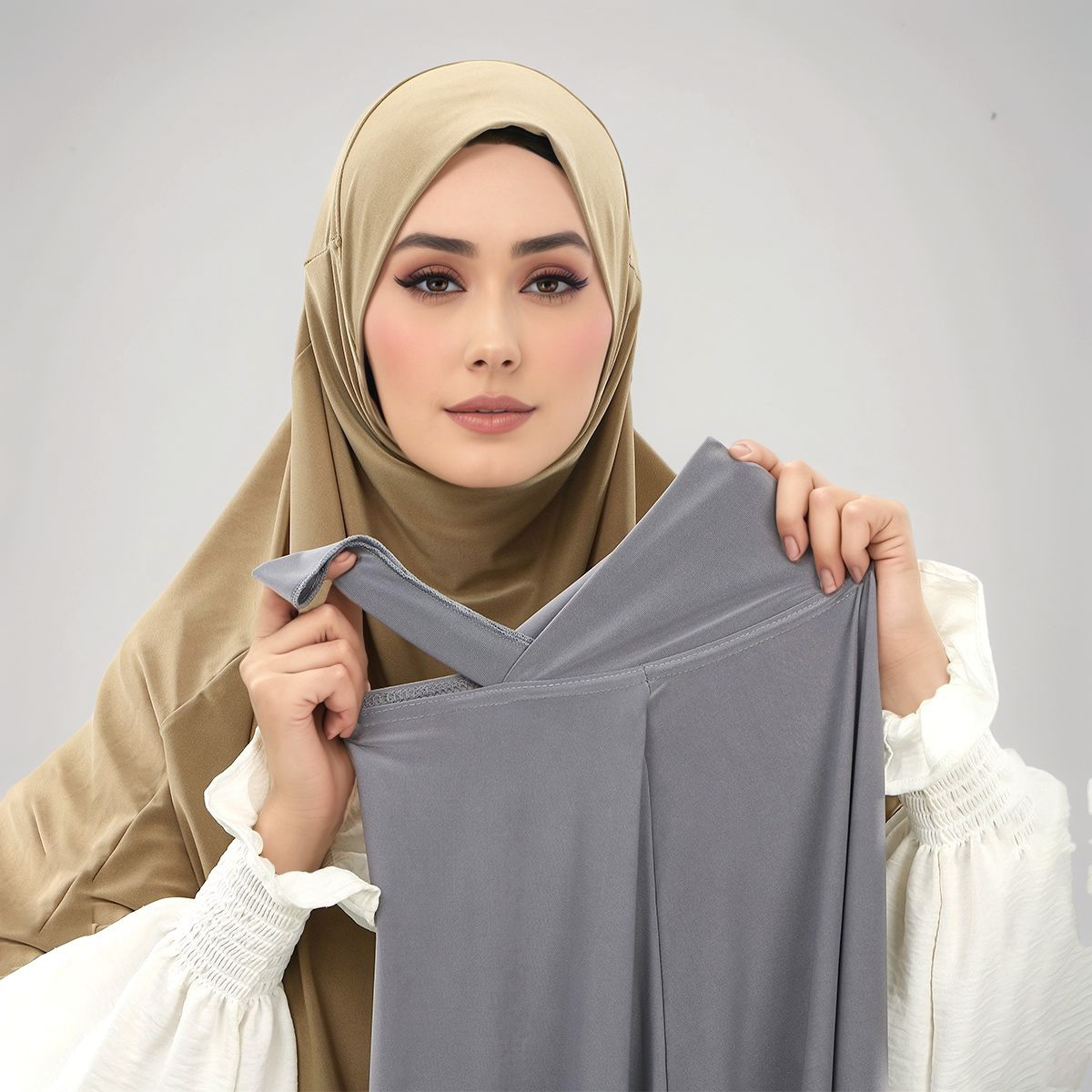 Mousseline Hijab instantané pour femme grand foulard de couleur unie Long châle écharpe Islam Hijab Ramadan malaisie mouchoir 100*85 cm