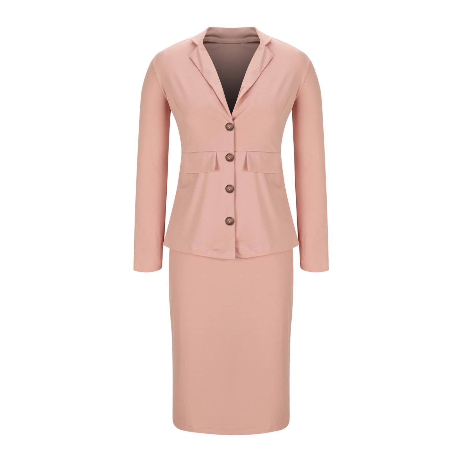 Ensemble tailleur jupe élégant 2 pièces pour femme - Blazer et jupe crayon fendue pour le bureau et les affaires