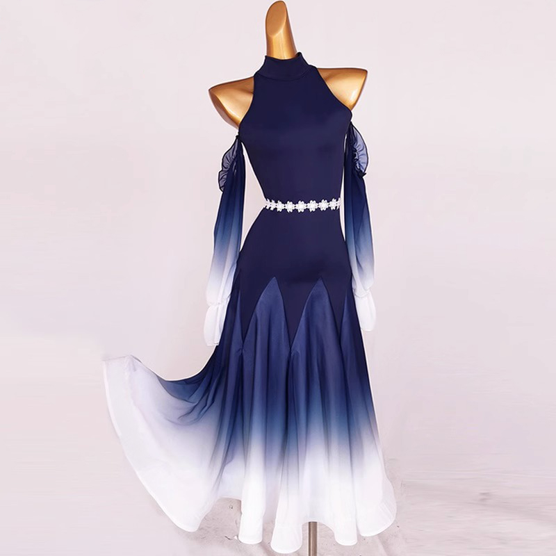 Robe Longue en Mousseline de Soie pour Femme, Costume de Concours de brev, Standard, Tango, Valse, Moderne, Personnalisé, 2026