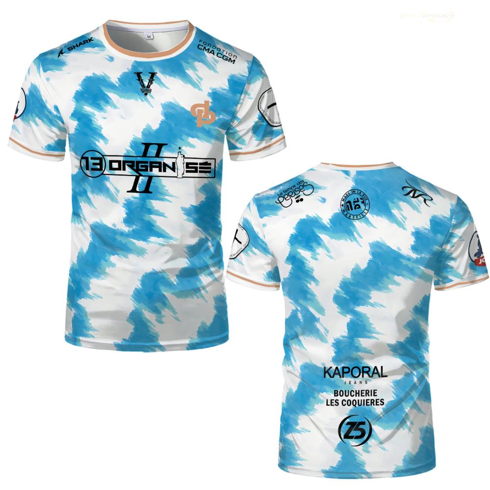 Nouveau JUL Marseille Rap maillot imprimé 13 organiser Hip Hop Football T-Shirt uniforme d'entraînement unisexe personnalisé Streetwear