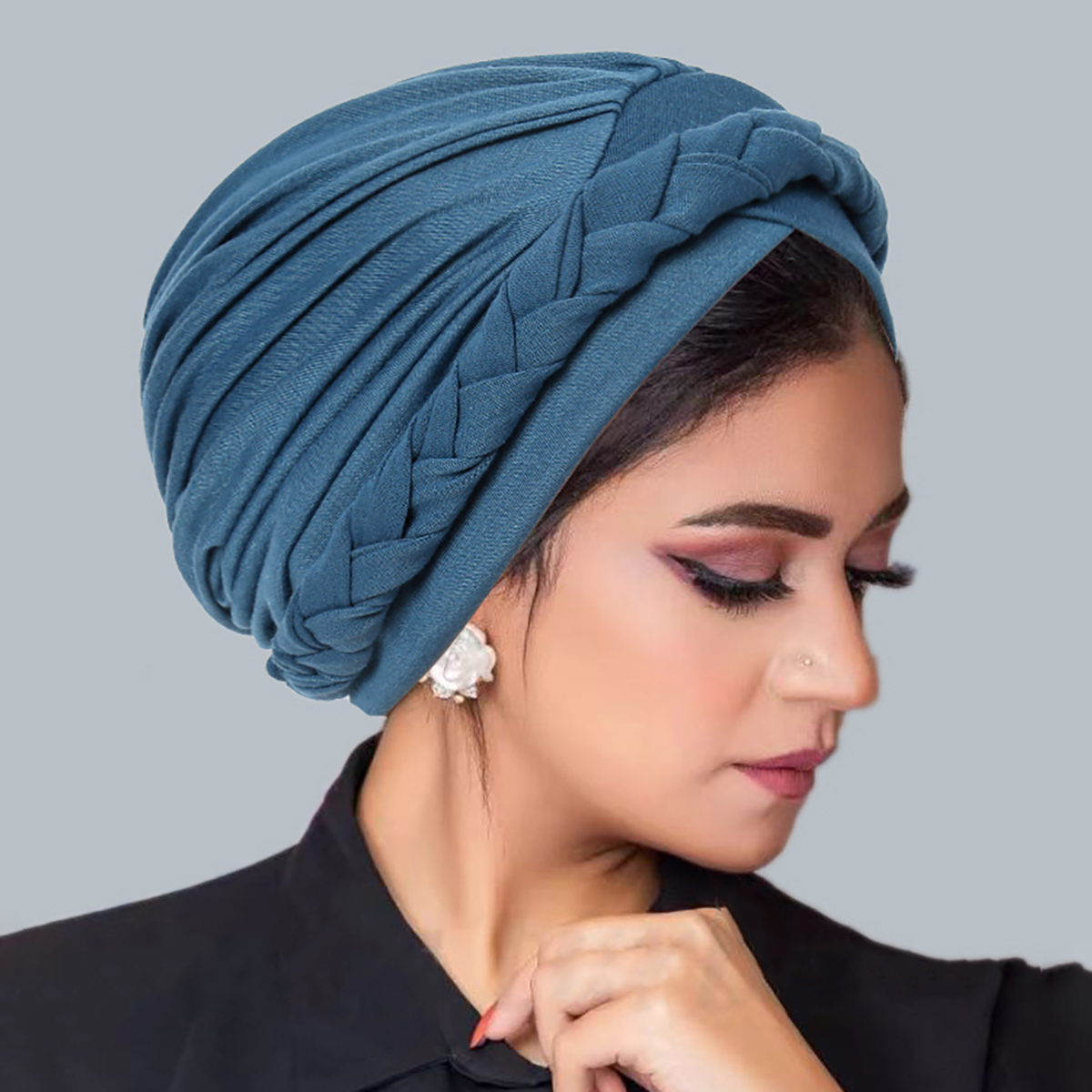 Casquettes Hijab musulmanes tressées de couleur unie, tête croisée pour femmes, tête enveloppante, élastique doux, mode, Turban indien