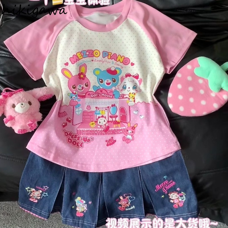 Vêtements pour femmes, t-shirts mignons à manches courtes, col rond, camisetas, t-shirts à motifs de dessins animés, tops Y2k, t-shirts décontractés d'été, t-shirts japonais