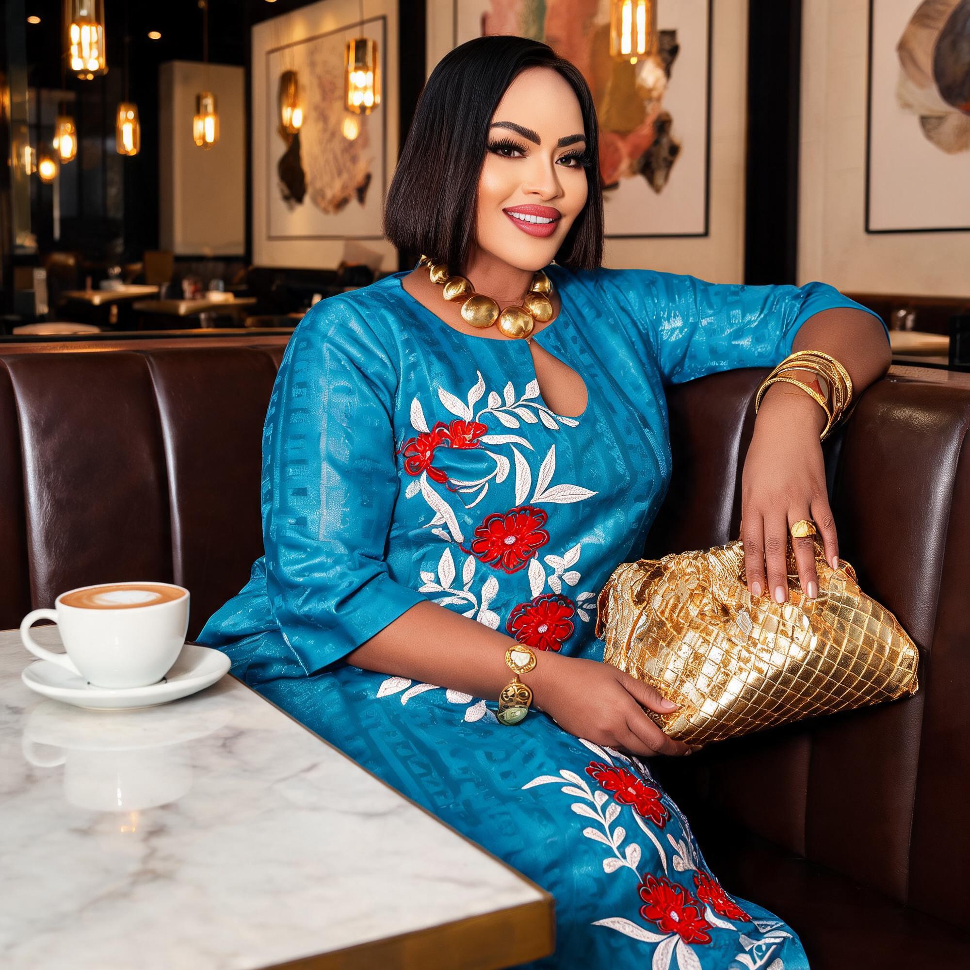 Robes africaines pour femmes, luxe, tissu boubou, broderie riche et élaborée