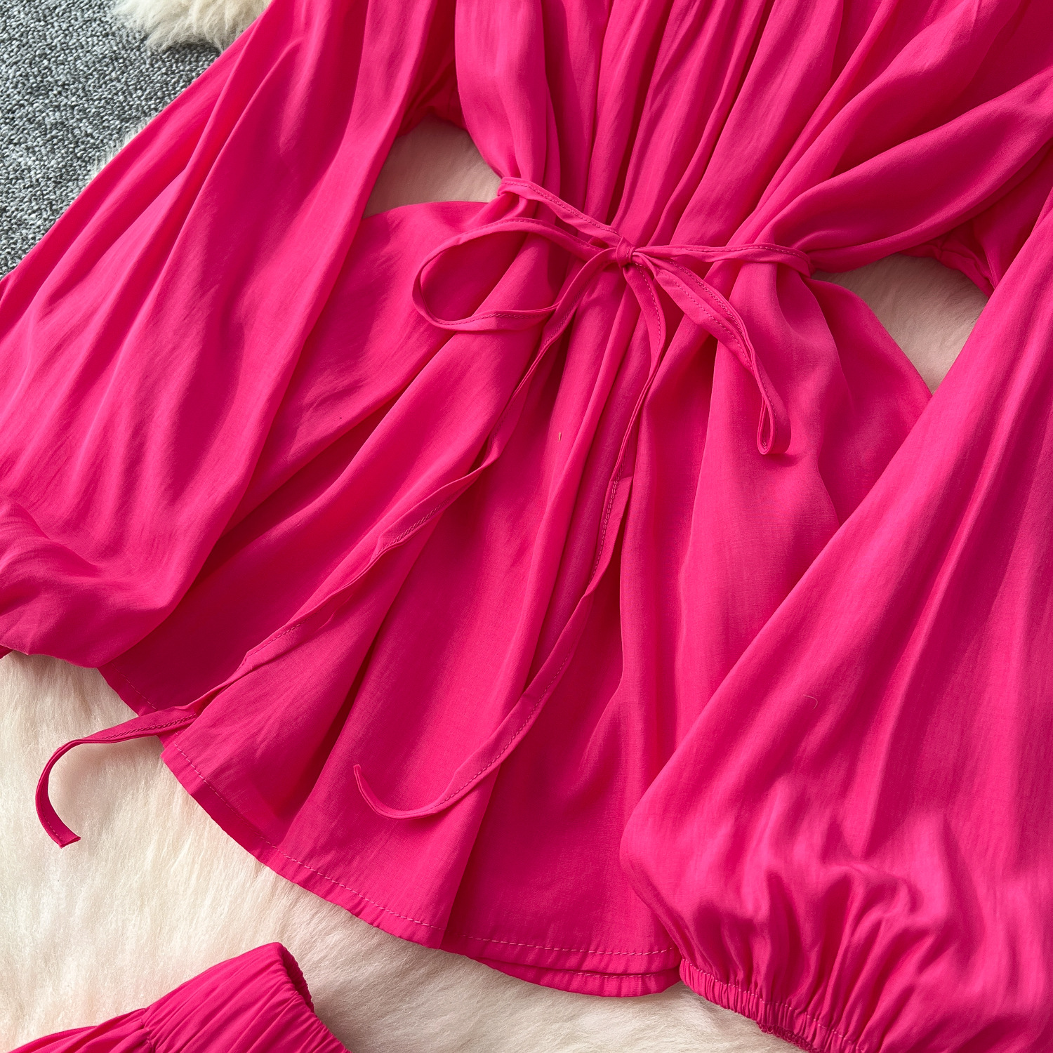 Ensemble jupe pour femmes, ensemble deux pièces, col rond, élégant, décontracté, hauts amples, ligne A, jupes longues, taille élastique, Streetwear Y2k