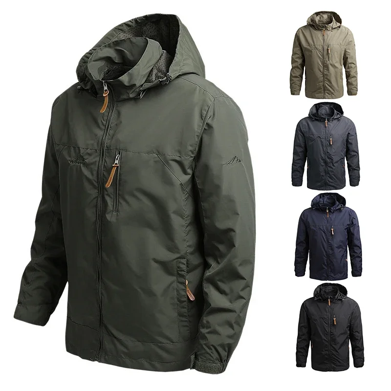 Veste de camping imperméable pour hommes, coupe-vent décontracté, manteau de baseball, vêtements pour hommes, automne, hiver, 5XL