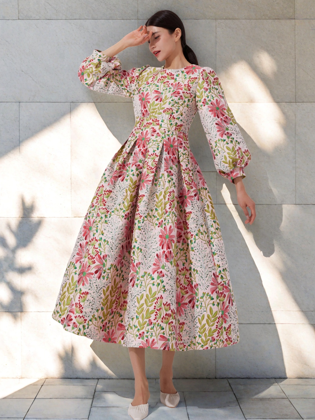 DEVCHATA-Robe longue en brocart jacquard pour femme, robe de soirée florale, robe vintage, vêtements de soirée éducatifs, mode élégante, maxi luxe