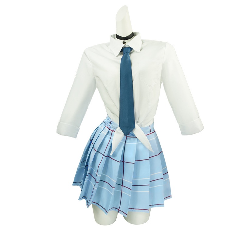 Costume de cosplay My Dress-Up Darling Kitagawa Marin, uniforme scolaire JK, chemise, jupe à carreaux, ensemble complet, tenue de carnaval d'Halloween