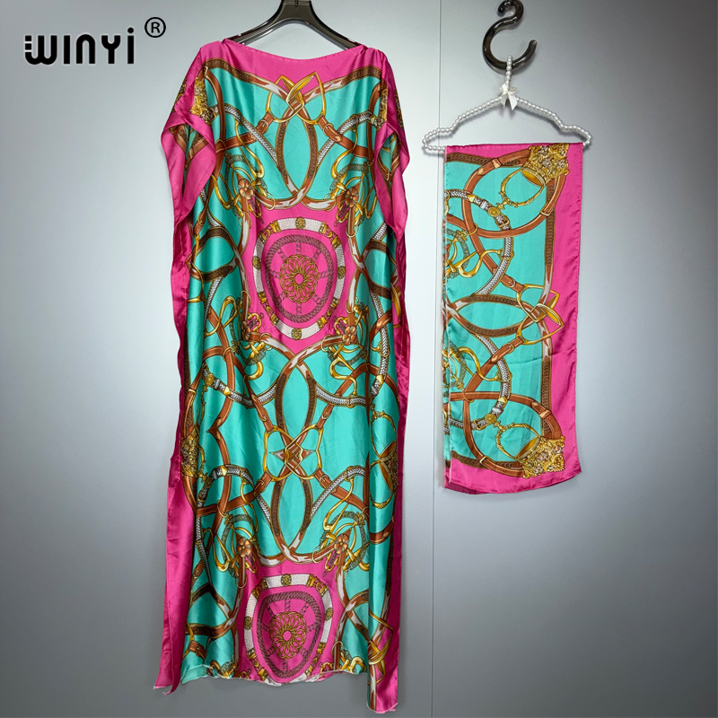 Robe rétro musulmane africaine WINYI pour femme, abaya de luxe de Dubaï, robe de soirée kaftan, robe maxi élégante, vêtements de plage