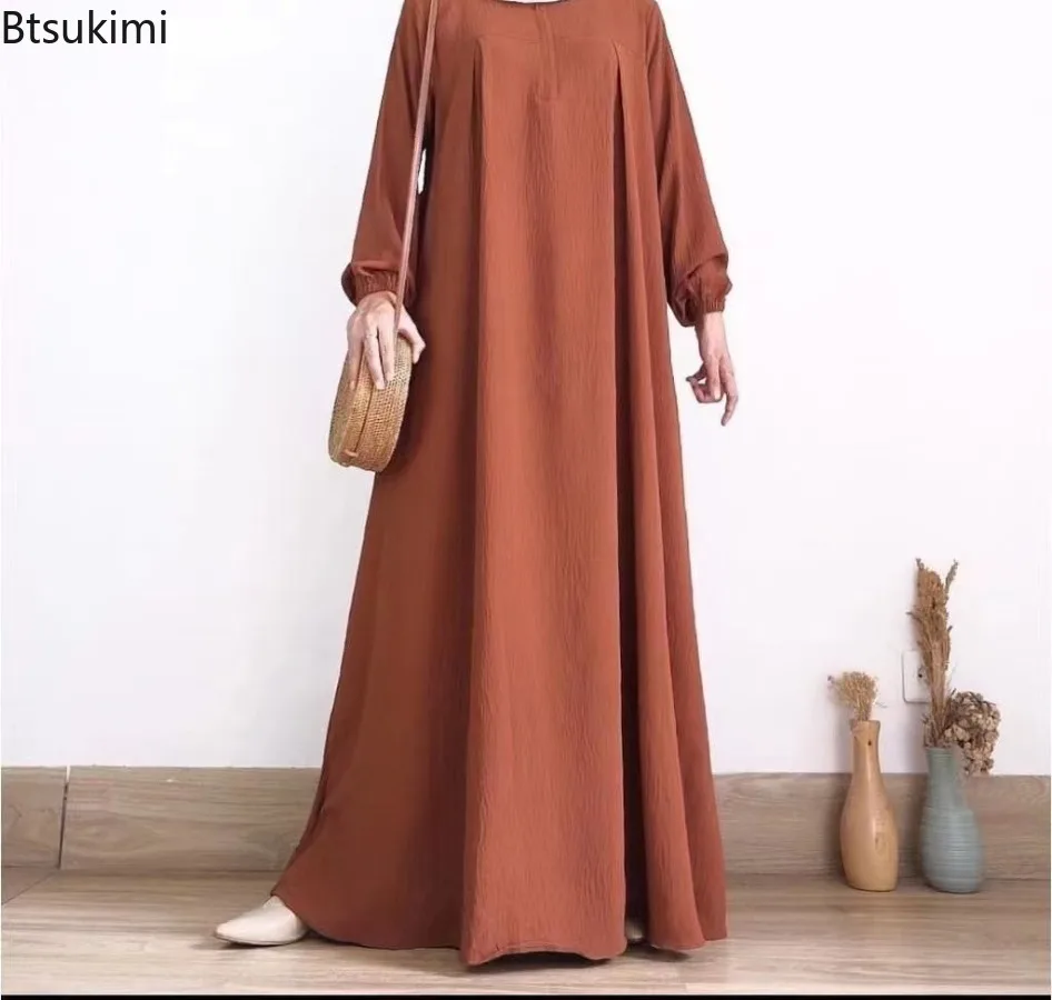 Abayas musulmans modestes pour femmes, Robe Maxi décontractée à manches longues, Kaftan du Ramadan, vêtements islamiques, fête Eid, Jalabiya, 2026