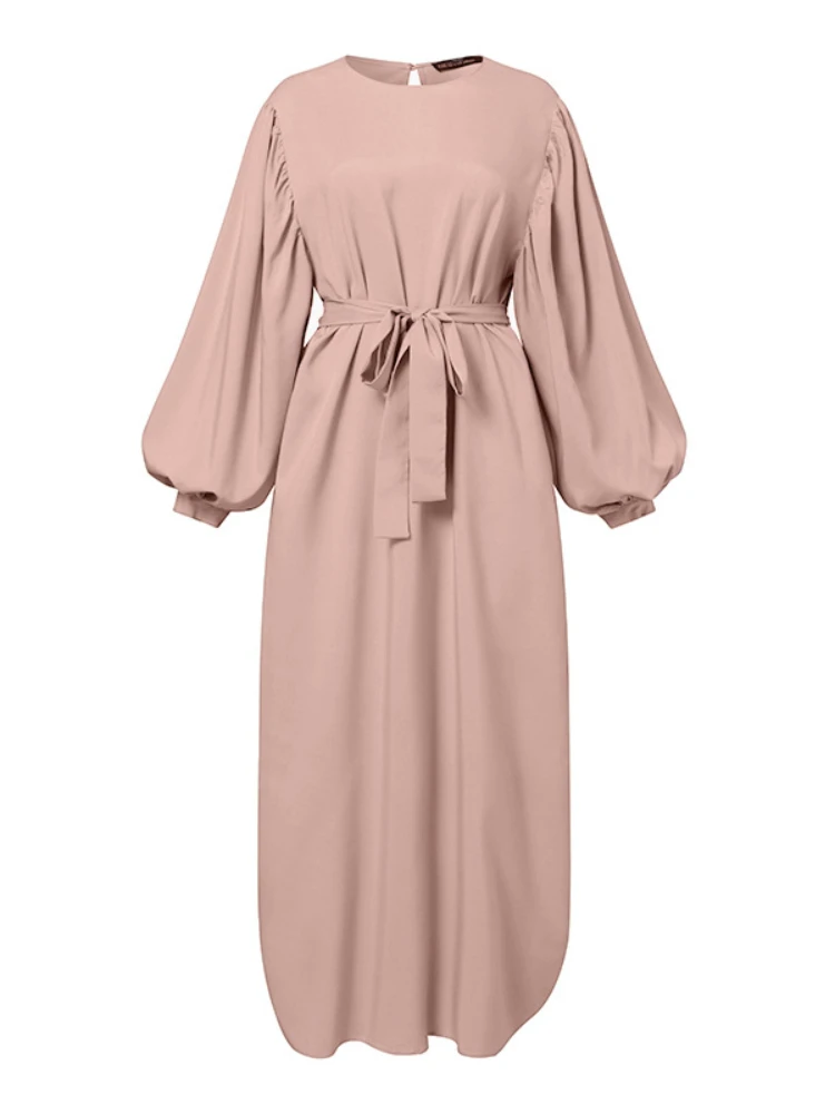 Robe musulmane marocaine à manches bouffantes pour femmes, Abaya, Kaftans, Robes de soirée décontractées, Turquie, Islam, Robe longue, Éducatif, Automne