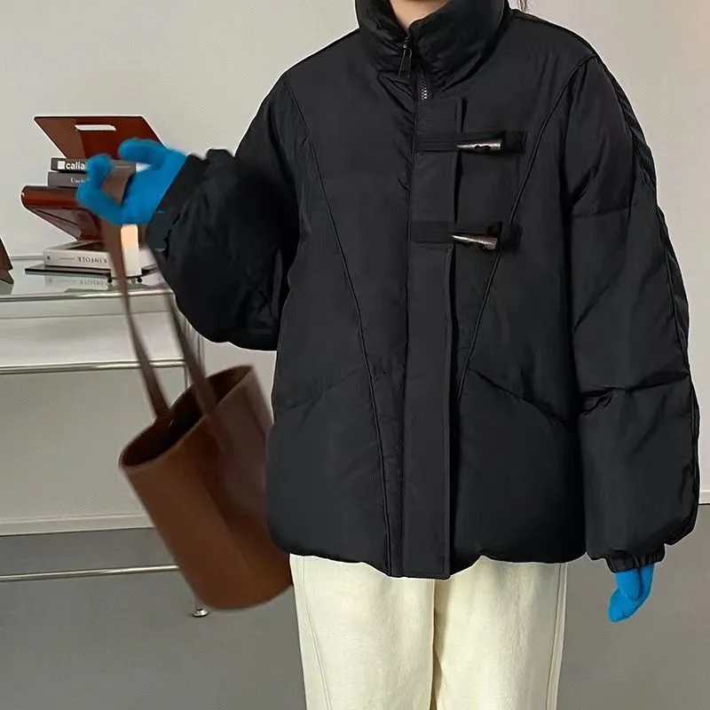Veste courte rembourrée en coton à col montant pour femme, parkas chaudes épaisses, manteau vintage, nouvelle version coréenne, hiver