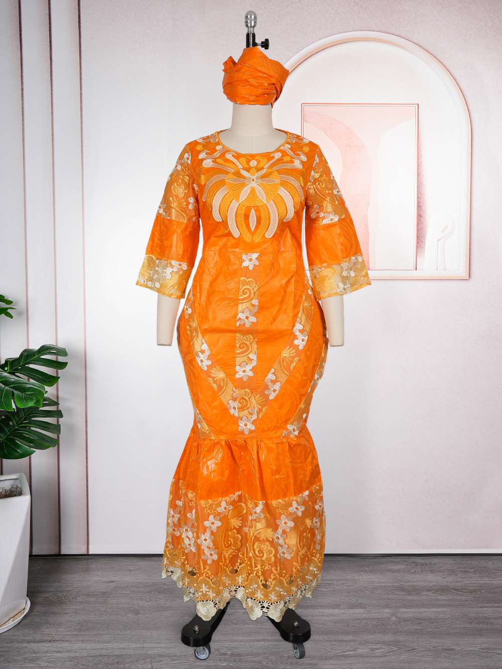 Robes longues de soirée africaines grande taille pour femmes 2026 – Nouvelle collection de robes de luxe brodées en Bazin, tenues élégantes pour mariages musulmans et soirées