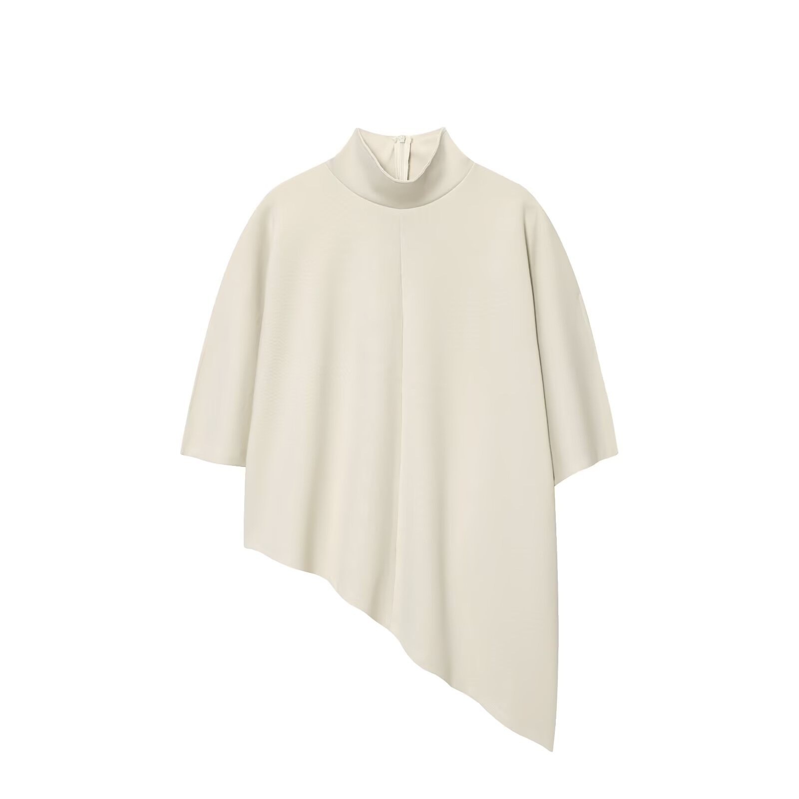 Ensemble deux pièces asymétrique en tissu double face avec haut et pantalon droit PB&ZA2025 – Nouvelle collection automne – Tenue décontractée confortable
