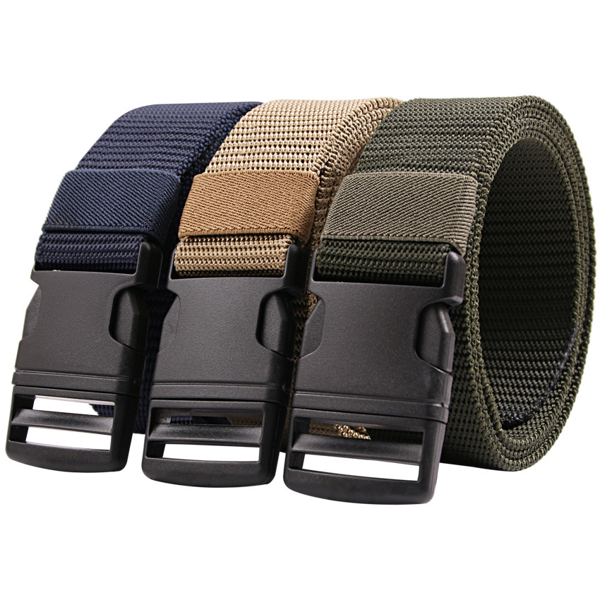 Ceinture pour hommes sans métal boucle en plastique ceinture toile de haute qualité pour ceinture en Nylon ceinture tactique ceinture tissée extérieure ceintures neutres