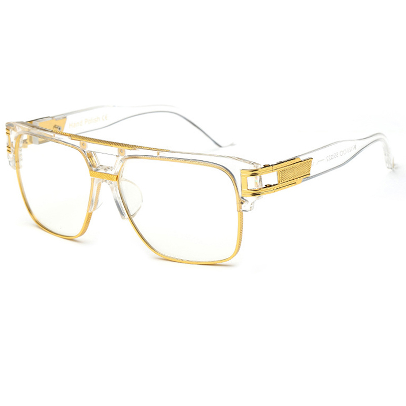 Monture de lunettes carrée de marque de luxe pour hommes et femmes, verres transparents surdimensionnés, anti-lumière bleue, montures optiques, mode, nouveau