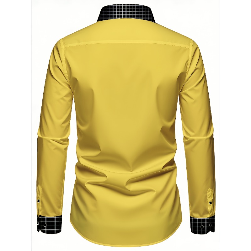 FGKKS hommes chemise arrivée mode Patchwork smoking haute rue à manches longues intelligent décontracté élastique homme affaires robe chemises