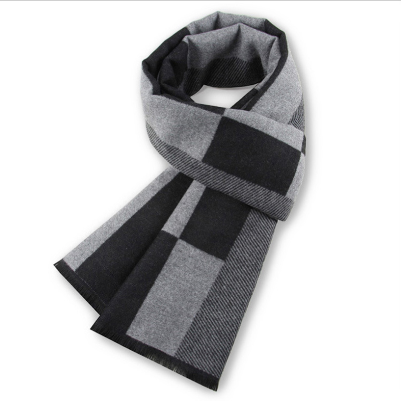 Hommes écharpe pour homme hiver copie cachemire châle marque de luxe écharpe doux garder au chaud en plein air gris tricot foulard hommes châle Wrap cadeau
