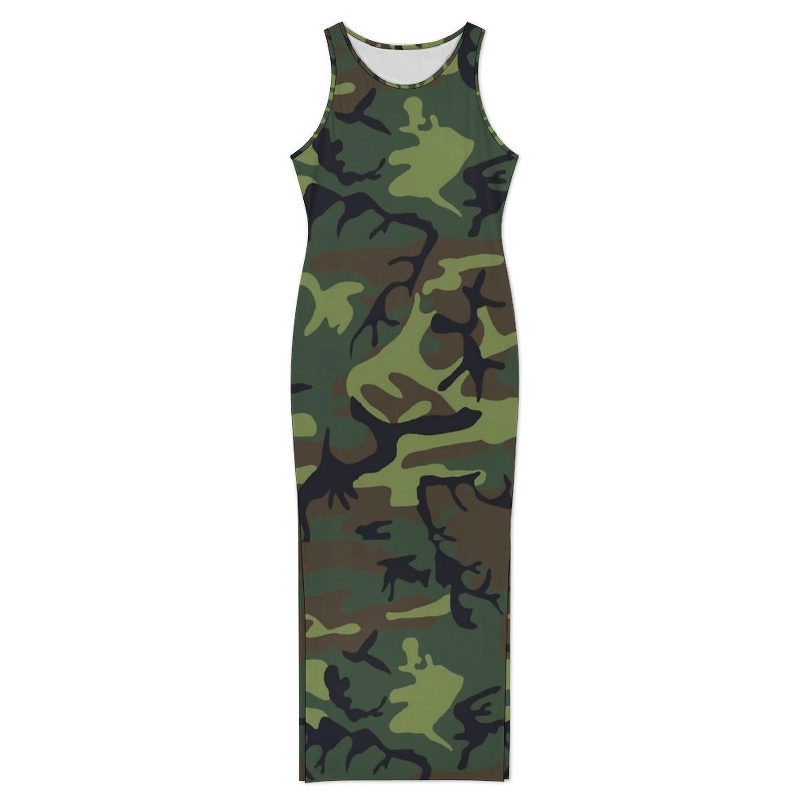 Femmes camouflage robe trapèze robe Streetwear robe moulante été sans manches boîte de nuit Maxi robes graphique grande taille robes