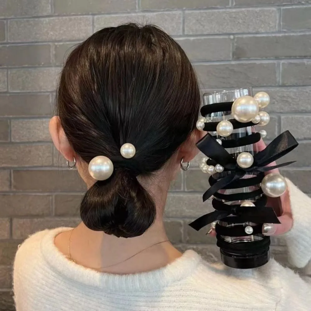 11 bandeaux élégants pour femmes et filles, tissu hautement élastique sans couture, design nœud imitation perle, accessoire de cheveux tendance