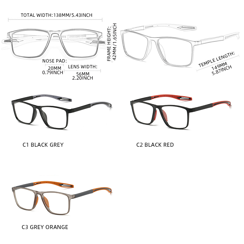 Lunettes de lecture photochromiques à blocs de couleur tendance pour hommes et femmes, lunettes de sport rectangulaires à changement de couleur