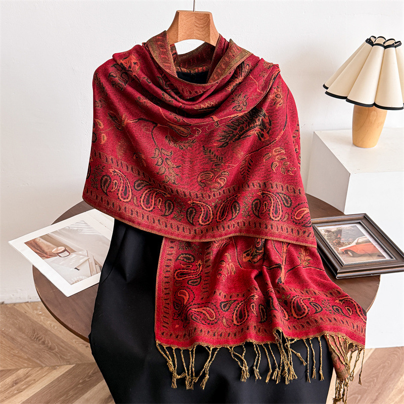 Écharpes en cachemire de marque de luxe pour femmes, châles et étoles imprimés chauds d'hiver, bandana en pashmina, foulard long jacquard à motif cachemire pour femme